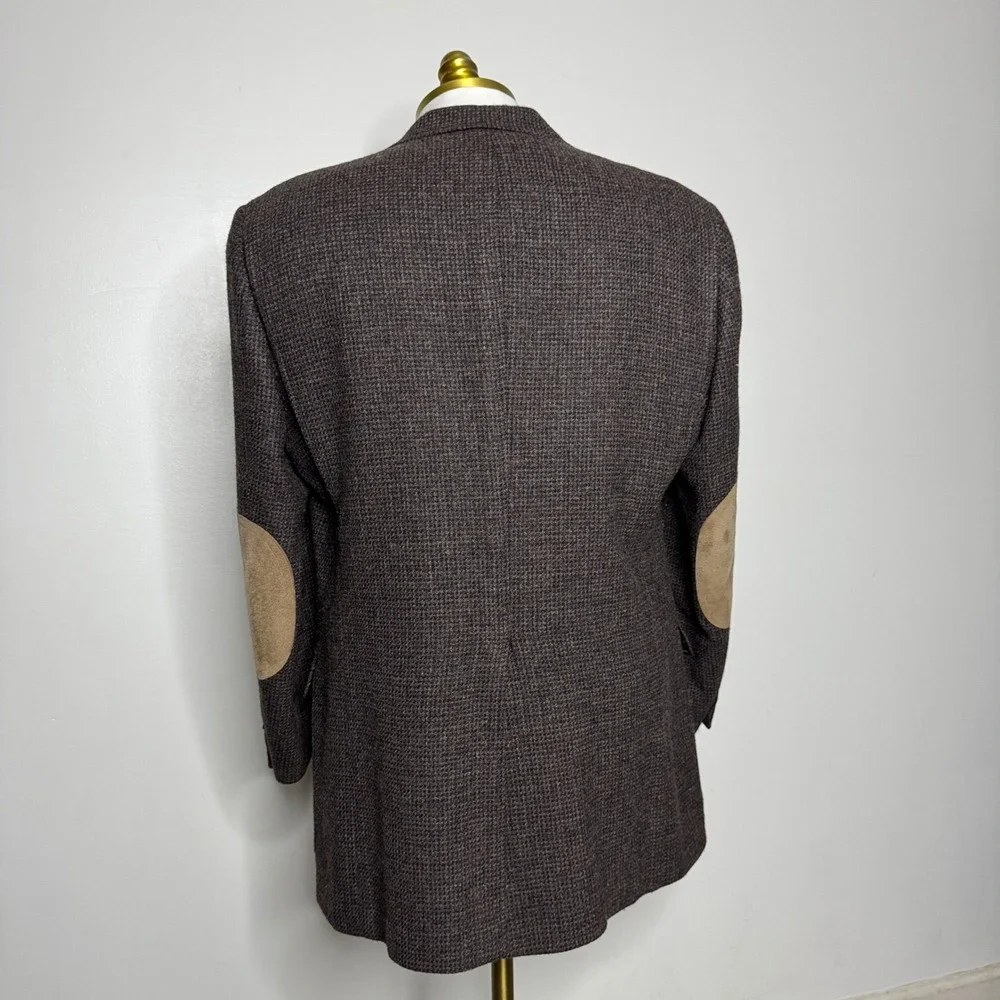 Austin Reed Regent Street Mens‎ 42L Brown Blazer Elbow Patches Tailored USA